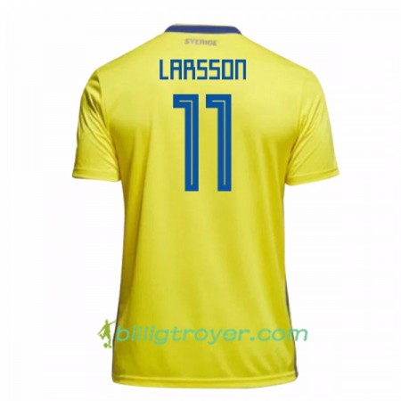 Billige Fotballdrakter Sverige Larsson 11 VM 2018 Hjemmedraktsett